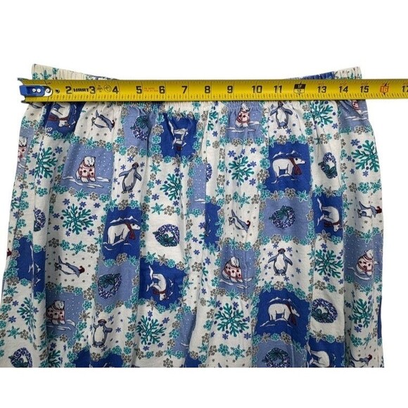 Dreams & Co Holiday Penguin Polar Bear 100% Cotton Pajama Pants Cozy Blue L - Picture 4 of 11